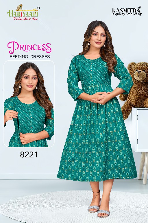 HARIYAALI PRINCESS VOL 2 FANCY RAYON CAPSUAL COMFY WEAR FULL STITCH FEEDING TOP COMBO SET