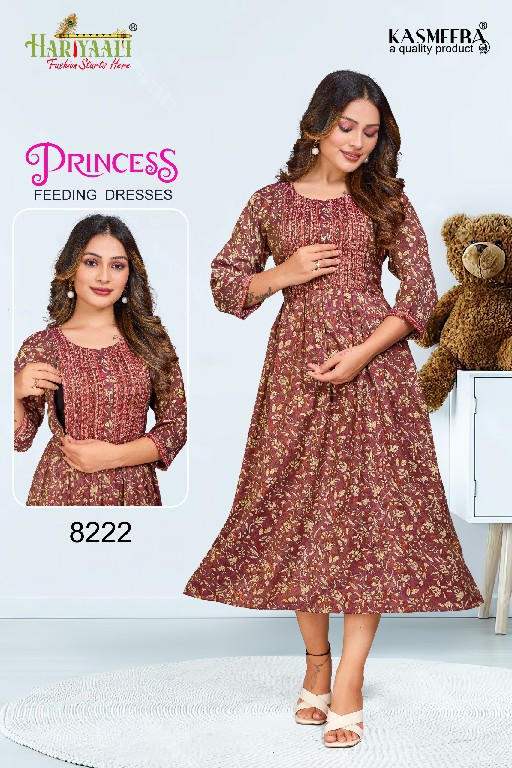 HARIYAALI PRINCESS VOL 2 FANCY RAYON CAPSUAL COMFY WEAR FULL STITCH FEEDING TOP COMBO SET