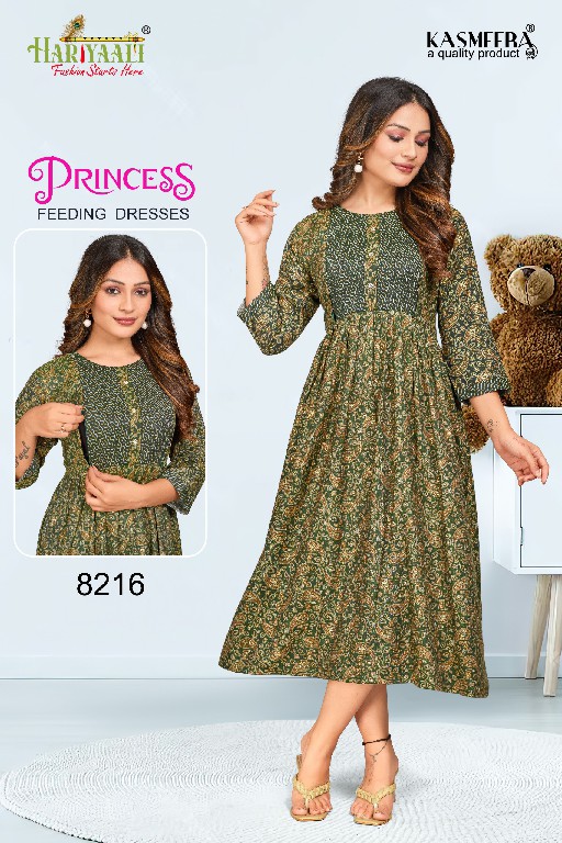 HARIYAALI PRINCESS VOL 2 FANCY RAYON CAPSUAL COMFY WEAR FULL STITCH FEEDING TOP COMBO SET