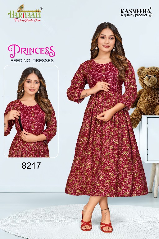 HARIYAALI PRINCESS VOL 2 FANCY RAYON CAPSUAL COMFY WEAR FULL STITCH FEEDING TOP COMBO SET