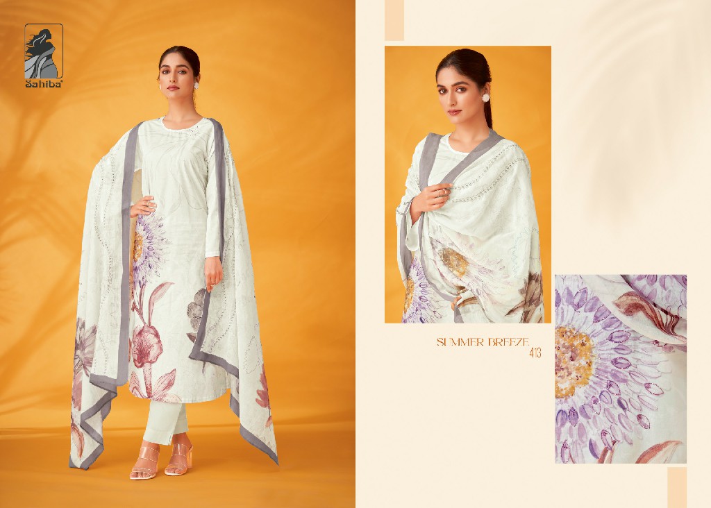 Sahiba Summer Breeze Wholesale Pure Lawn Cotton With Hand Work Salwar Suits