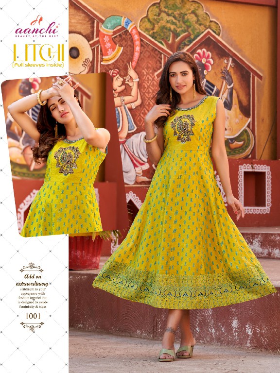 Aanchi Litchi Wholesale Handwork Anarkali Kurtis