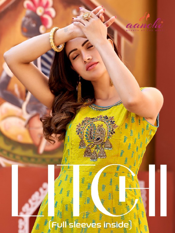 Aanchi Litchi Wholesale Handwork Anarkali Kurtis