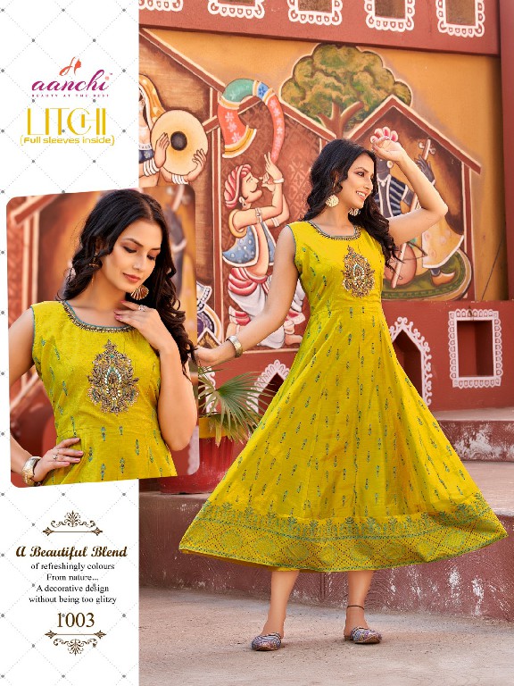 Aanchi Litchi Wholesale Handwork Anarkali Kurtis