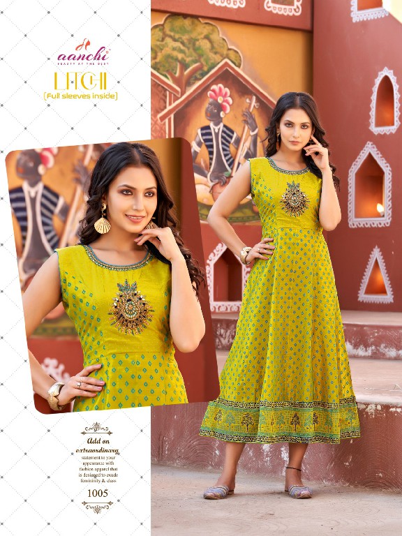 Aanchi Litchi Wholesale Handwork Anarkali Kurtis