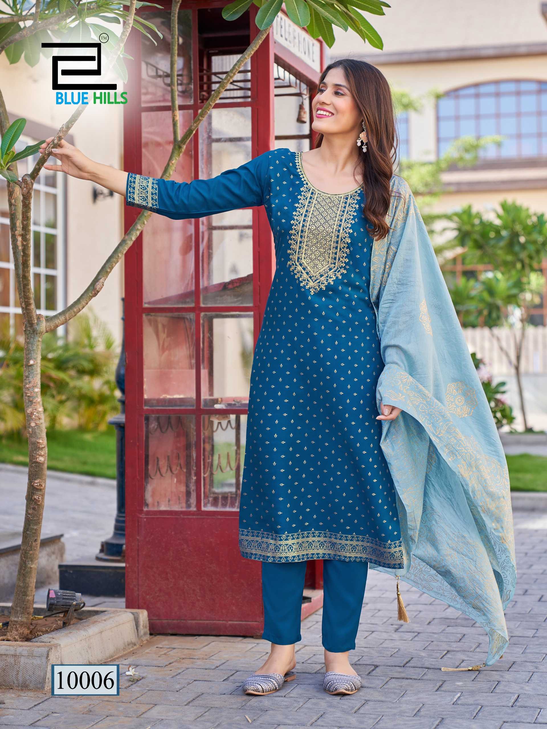 ROYAL TOUCH VOL 10 BY BLUE HILLS FANCY RAYON READYMADE ELEGANT LOOK BIG SIZE SALWAR KAMEEZ