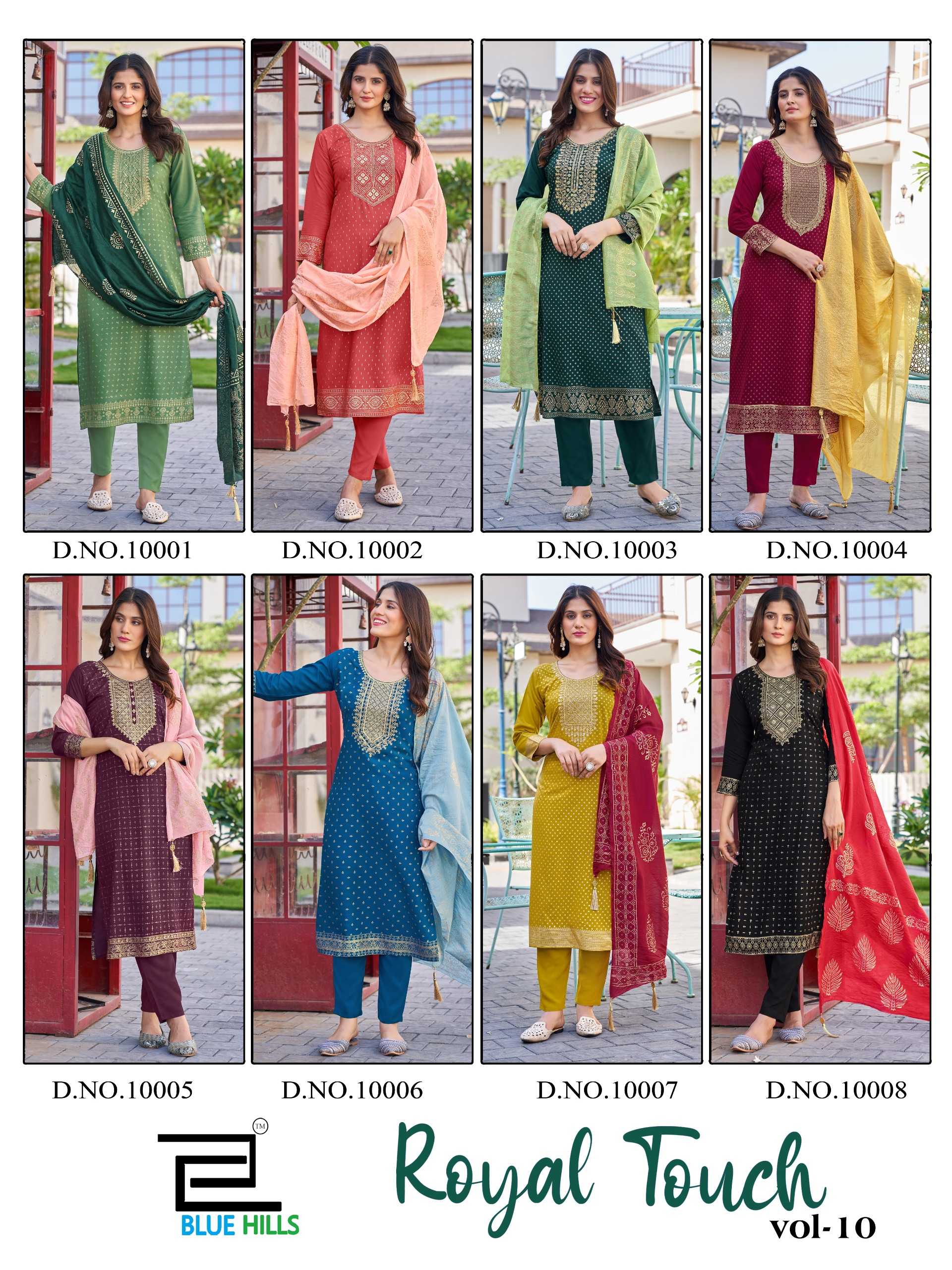 ROYAL TOUCH VOL 10 BY BLUE HILLS FANCY RAYON READYMADE ELEGANT LOOK BIG SIZE SALWAR KAMEEZ