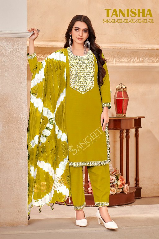 Sangeet Tanisha Wholesale Viscose Rayon Kurti With Pant And Dupatta