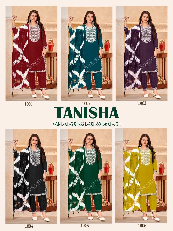 Sangeet Tanisha Wholesale Viscose Rayon Kurti With Pant And Dupatta