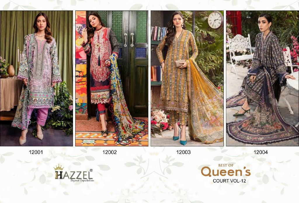 Hazzel Queens Court Vol-12 Wholesale Indian Pakistani Salwar Suits