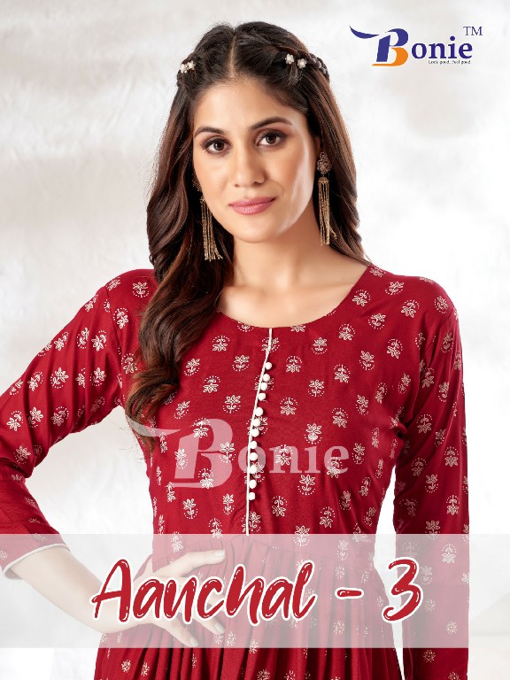 Bonie Aanchal Vol-3 Wholesale Anarkali Concept Kurtis Collection