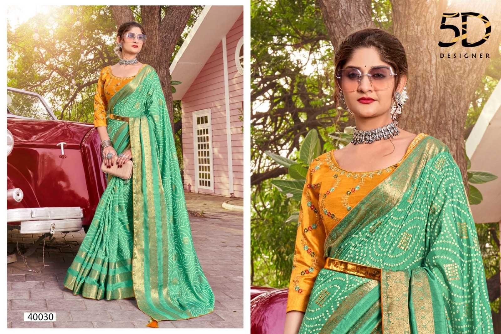 KALAVATI 5D DESIGNER HIT DESIGN SOFT SILK JACQUARD BORDER WITH FOIL PRINT SAREE