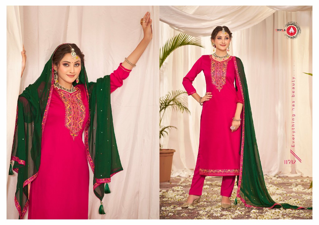 HETVI BY TRIPLE AAA 11591-11596 FANCY JAM COTTON STYLISH SALWAR KAMEEZ MATERIAL