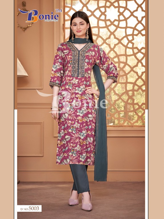 BONIE KIYARA VOL 5 LAUNCH RAYON PRINTS FULL STITCH CLASSY LOOK SALWAR KAMEEZ