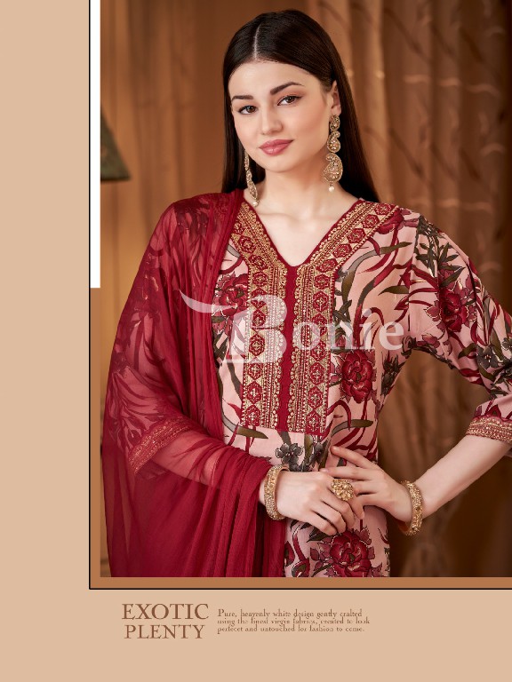 BONIE KIYARA VOL 5 LAUNCH RAYON PRINTS FULL STITCH CLASSY LOOK SALWAR KAMEEZ