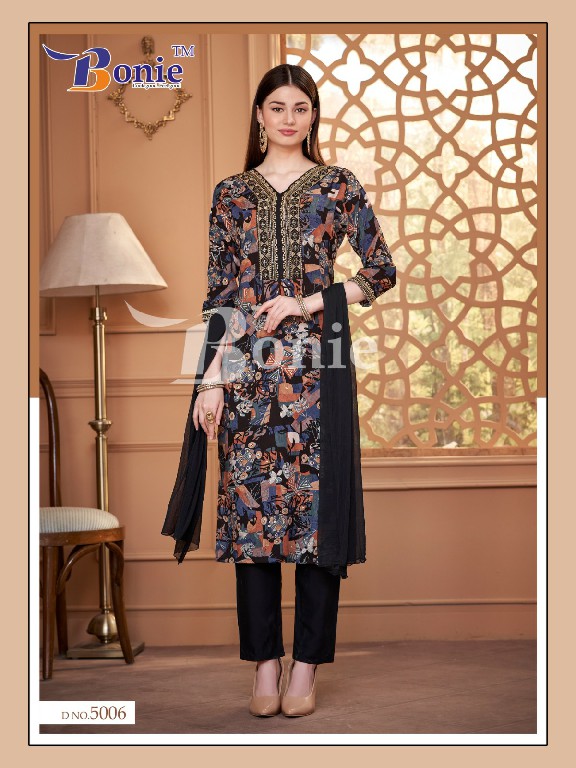 BONIE KIYARA VOL 5 LAUNCH RAYON PRINTS FULL STITCH CLASSY LOOK SALWAR KAMEEZ