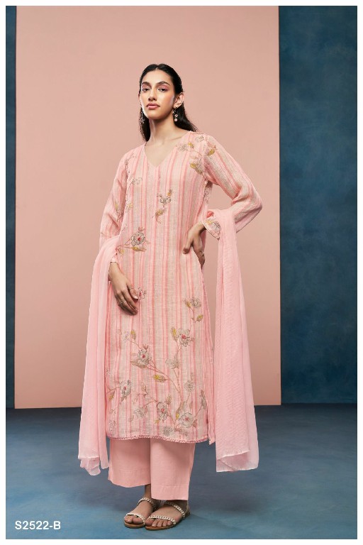 Ganga Ruhika S2522 Wholesale Premium Linen Printed With Embroidery Salwar Suits