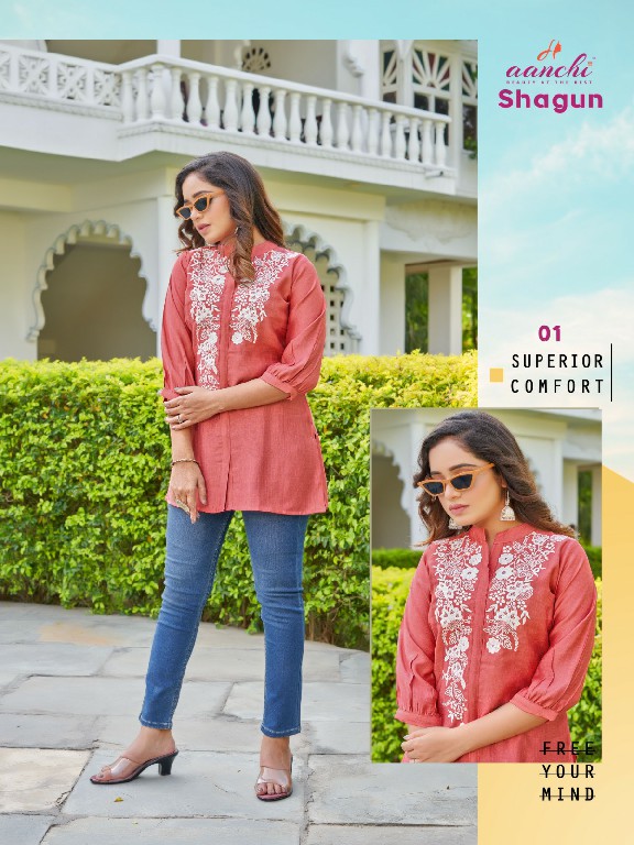 Aanchi Shagun Wholesale Fancy Embroidery Work Short Tops