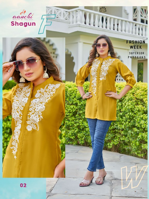 Aanchi Shagun Wholesale Fancy Embroidery Work Short Tops