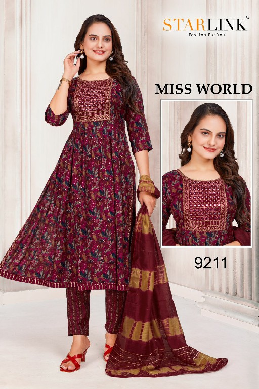 Starlink Miss World Wholesale Capsule Print With Embroidery Readymade Three Piece Suits Combo