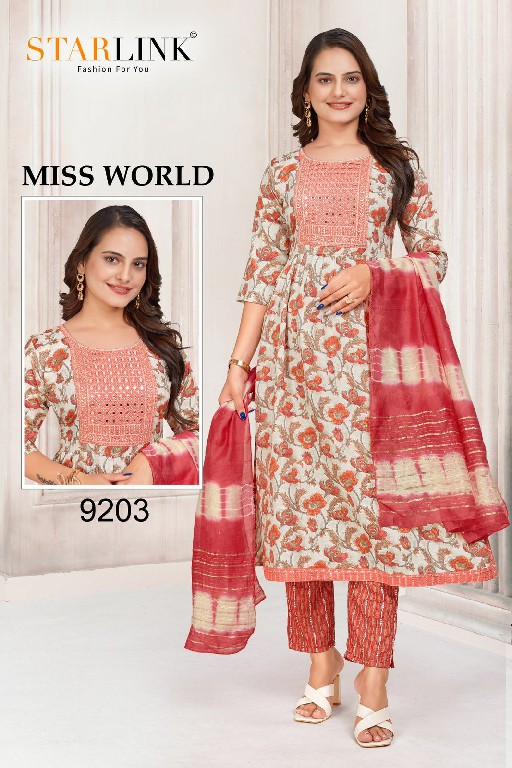 Starlink Miss World Wholesale Capsule Print With Embroidery Readymade Three Piece Suits Combo