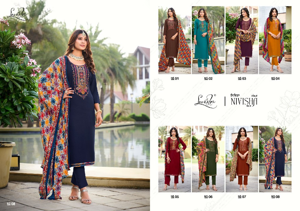 NIVISHA VOL 9 BY LEVISHA FANCY RAYON SWAROVSKI WORK SIMPLE PAKISTANI SALWAR SUIT