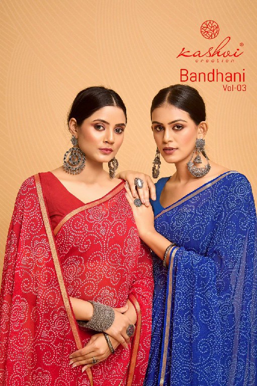 Kashvi Bandhani Vol-3 Wholesale Major Georgette Ethnic Sarees