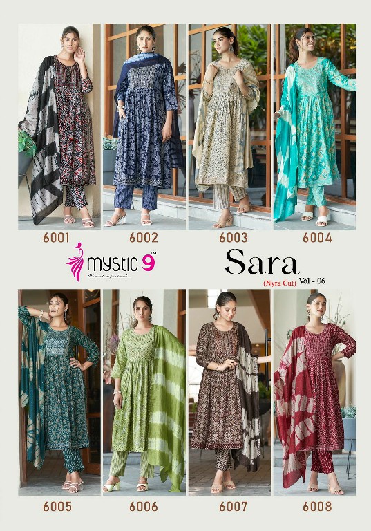 MYSTIC 9 SARA VOL 6 AMAZING READYMADE NAYRA CUT KURTI PANT DUPATTA COLLECTION