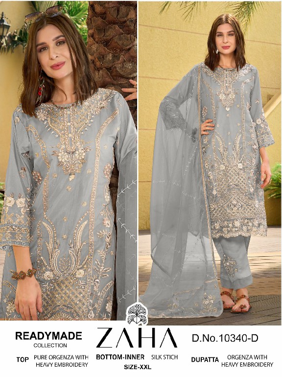 Zaha 10340 Colour Wholesale Readymade Pakistani Salwar Suits
