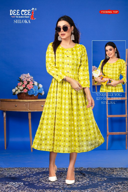 Dee Cee Shloka Wholesale Flared Long Feeding Kurtis