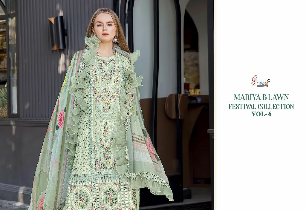 SHREE FAB PRESENT MARIYA B LAWN FESTIVAL COLLECTION VOL-6 COTTON UNSTITCHED PARTY WEAR SALWAR KAMEEZ SUIT