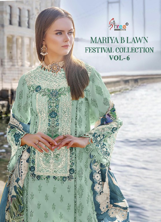 SHREE FAB PRESENT MARIYA B LAWN FESTIVAL COLLECTION VOL-6 COTTON UNSTITCHED PARTY WEAR SALWAR KAMEEZ SUIT