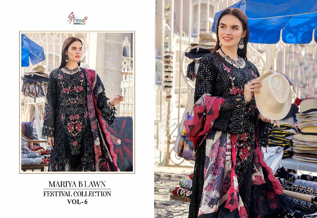 SHREE FAB PRESENT MARIYA B LAWN FESTIVAL COLLECTION VOL-6 COTTON UNSTITCHED PARTY WEAR SALWAR KAMEEZ SUIT