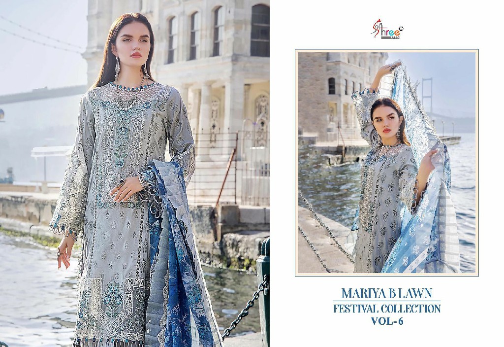 SHREE FAB PRESENT MARIYA B LAWN FESTIVAL COLLECTION VOL-6 COTTON UNSTITCHED PARTY WEAR SALWAR KAMEEZ SUIT