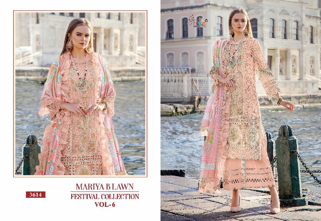 SHREE FAB PRESENT MARIYA B LAWN FESTIVAL COLLECTION VOL-6 COTTON UNSTITCHED PARTY WEAR SALWAR KAMEEZ SUIT