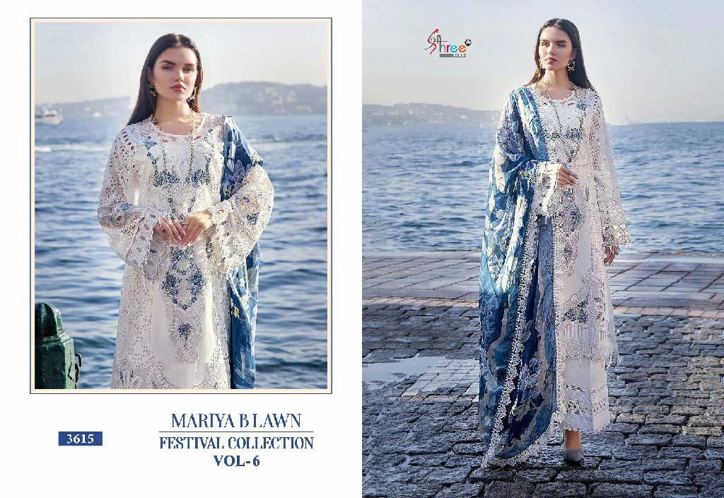 SHREE FAB PRESENT MARIYA B LAWN FESTIVAL COLLECTION VOL-6 COTTON UNSTITCHED PARTY WEAR SALWAR KAMEEZ SUIT