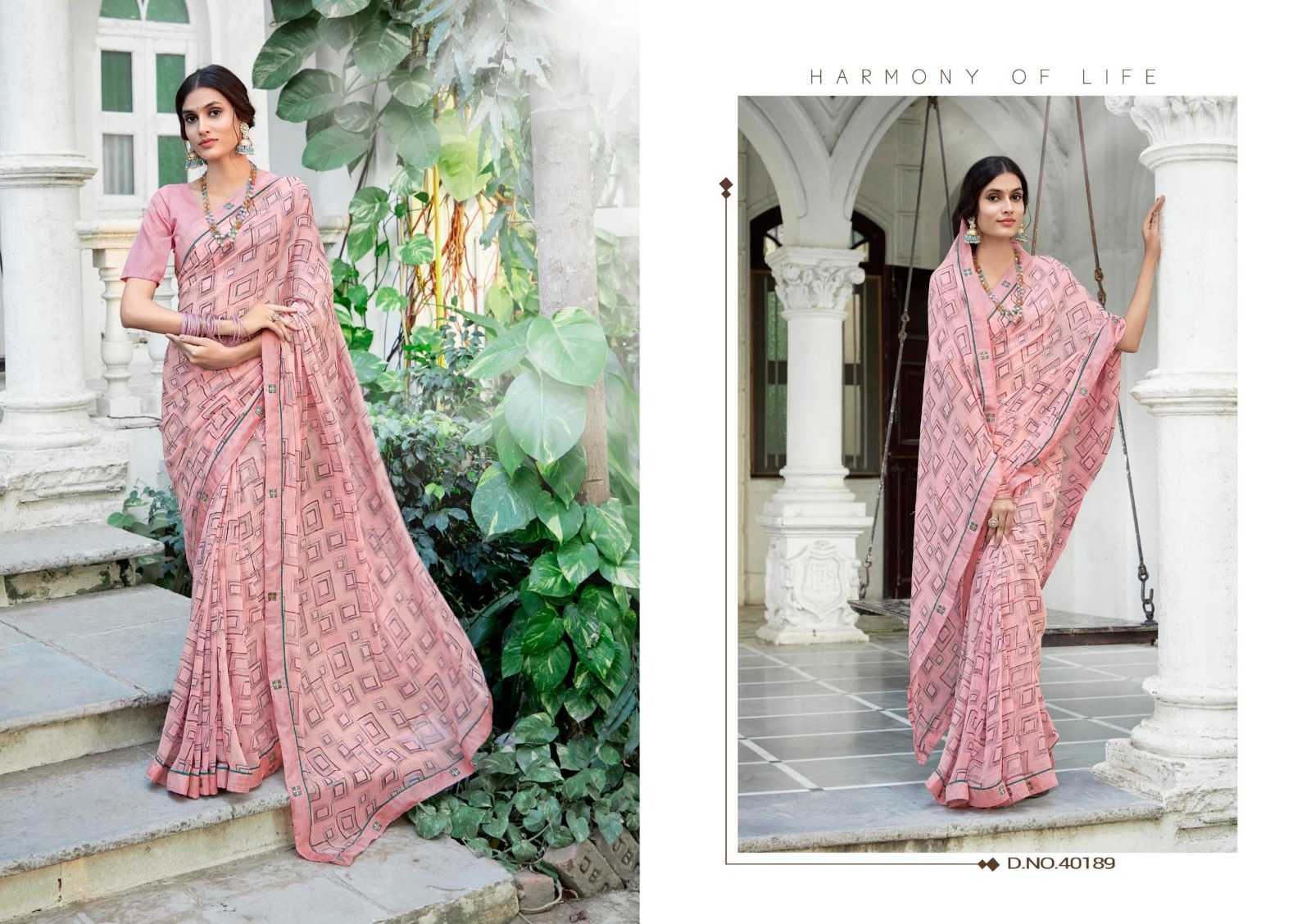 5D DESIGNER PRESENTS MUNIYA STYLISH GEORGETTE WITH EMBROIDERY WORK BORDER SAREE