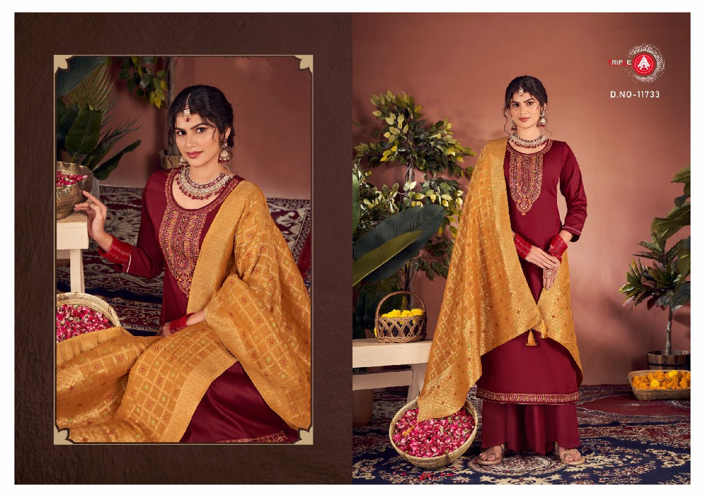 TRIPLE AAA PRESENT AROOS JAM SILK COTTON BEAUTIFUL DESIGNER SALWAR KAMEEZ SUIT