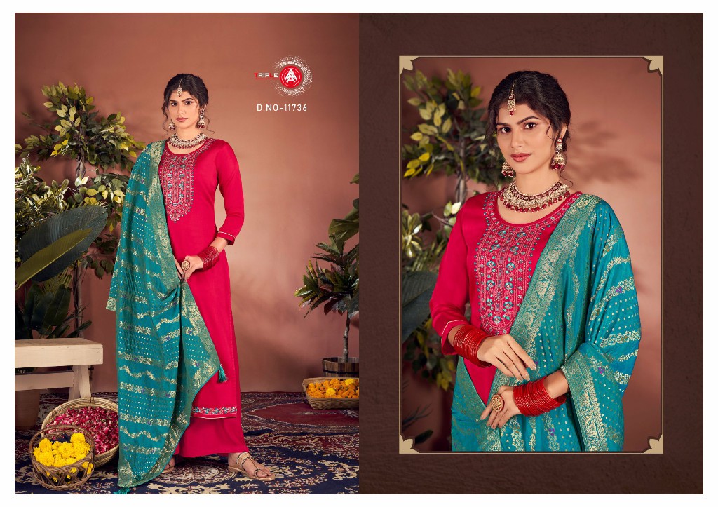 TRIPLE AAA PRESENT AROOS JAM SILK COTTON BEAUTIFUL DESIGNER SALWAR KAMEEZ SUIT