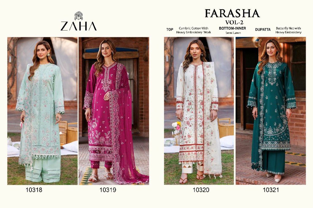 Zaha Farasha Vol-2 Wholesale Indian Pakistani Salwar Suits