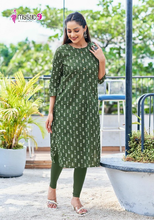 Mystic 9 Summer Cool Wholesale Pure Cotton Cambric Print Long Kurtis Combo