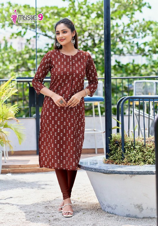 Mystic 9 Summer Cool Wholesale Pure Cotton Cambric Print Long Kurtis Combo