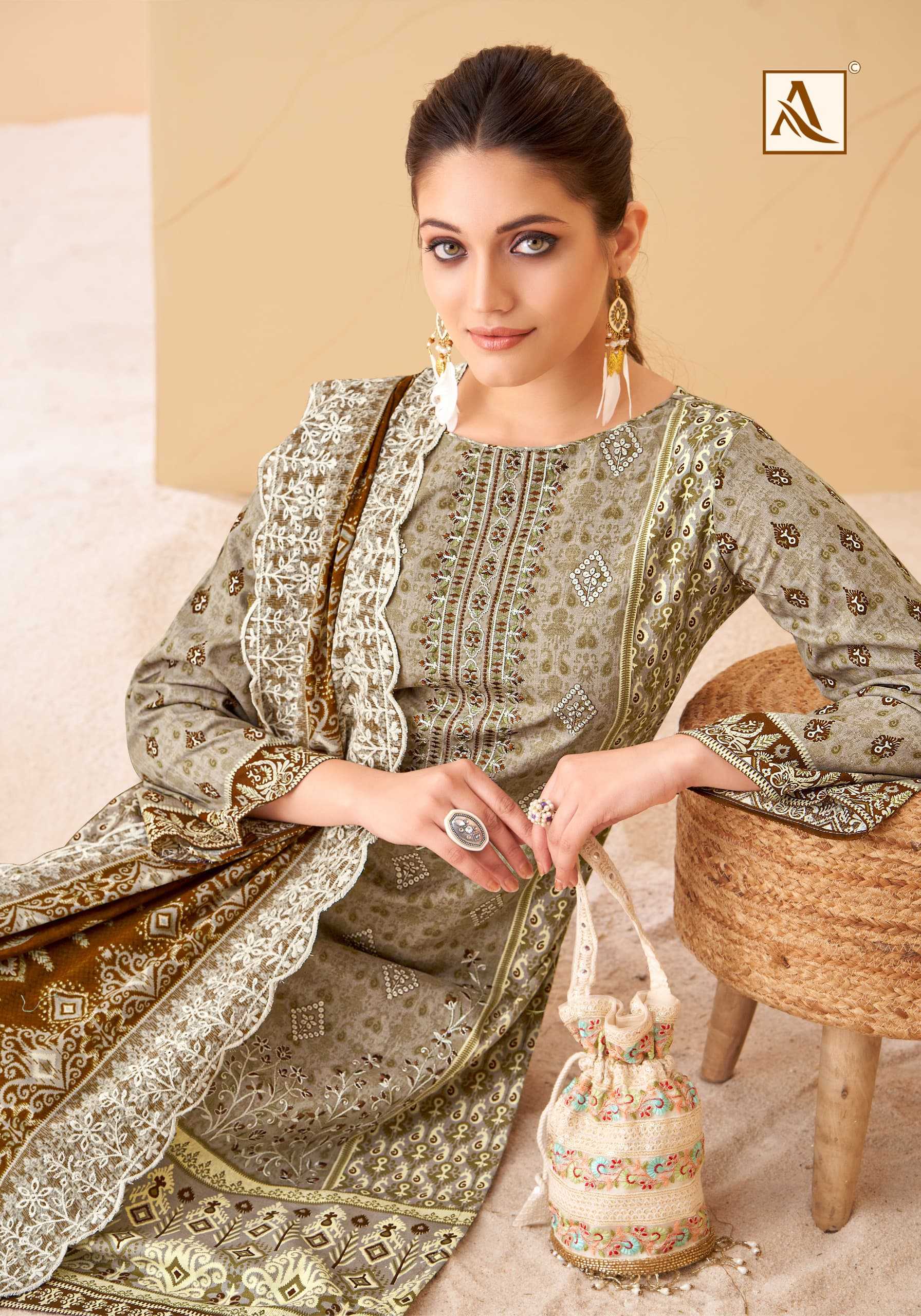 ALOK SUIT PRESENTS BIN SAEED SIMPLE INDIAN PAKISTANI FANCY EMBROIDERY WORK SALWAR KAMEEZ