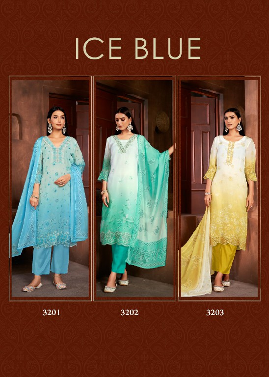 Jivora Ice Blue Wholesale Readymade Indian Ethnic Salwar Suits
