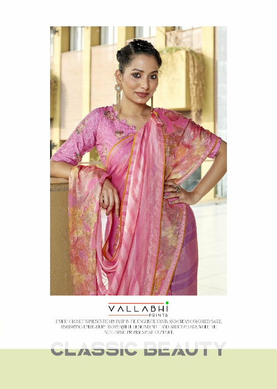 Vallabhi Praniti Wholesale Georgette Fabric Ethnic Indian Sarees