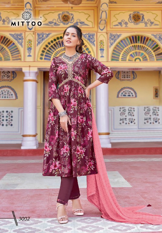 Mittoo Nayantara Wholesale Alia Cut Kurtis With Pant And Dupatta