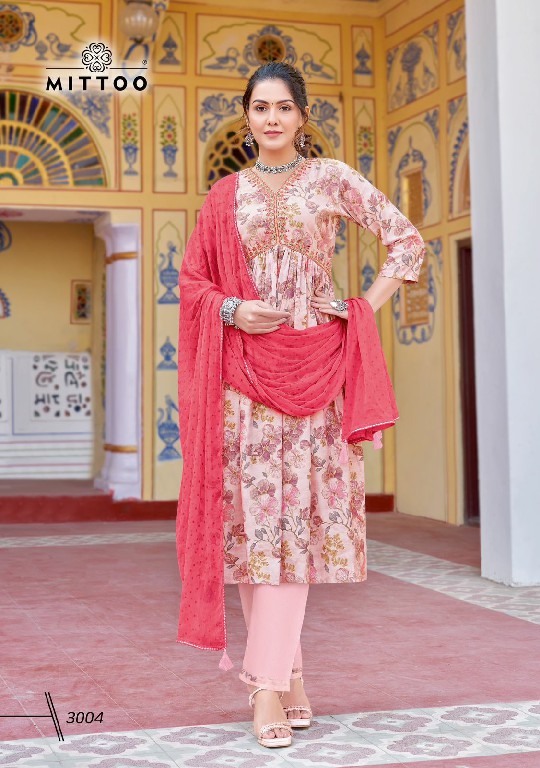 Mittoo Nayantara Wholesale Alia Cut Kurtis With Pant And Dupatta