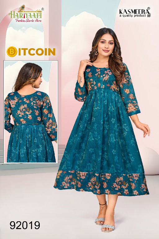 Hariyaali Bitcoin Vol-3 Wholesale Tissue Silk And Negative Print Kurtis Combo