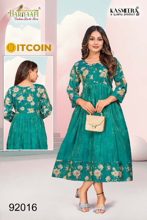 Hariyaali Bitcoin Vol-3 Wholesale Tissue Silk And Negative Print Kurtis Combo