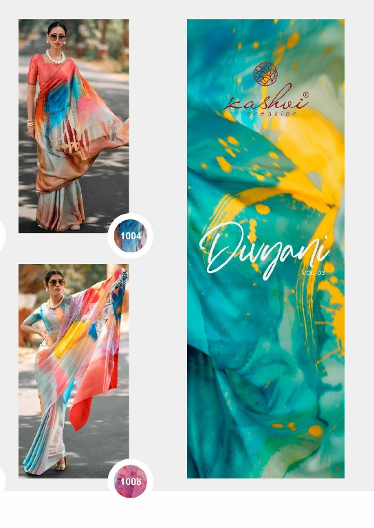 KASHVI CREATION DIVYANI VOL 3 SATIN PRINT FESTIVE SAREE WHOLESALER